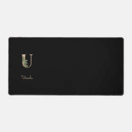 Alfrombrillas De Escritorio Elegante Letra botánica monograma U
