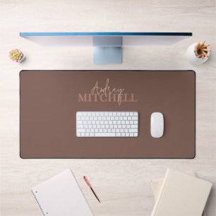 Alfrombrillas De Escritorio Elegante manuscrito de firma Monograma Brown