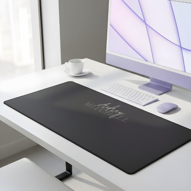 Alfrombrillas De Escritorio Elegante manuscrito de firma Monograma negro (Subido por el creador)