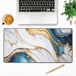 Alfrombrillas De Escritorio Elegante Mármol líquido oro blanco azul moderno<br><div class="desc">La elegante alfombra de oro azul blanco de mármol líquido moderno cuenta con mármol blanco con acentos azules y dorados. Perfecto regalo para la familia y amigos por cumpleaños, Navidades, Día de la Madre, abuelos, hermana, esposa, novia, pareja, mejores amigos, compañeros de trabajo y más. Diseñado por ©Evco Studio www.zazzle.com/store/evcostudio...</div>