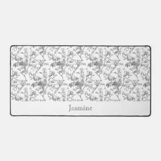 Alfrombrillas De Escritorio Elegante Moda personalizada Vintage Gray Rosa Flor