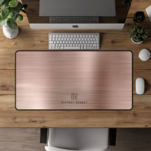 Elegante Monograma Falso Oro Rosa Metalizado