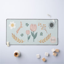 Elegante Monograma Moderno Floral Pastel