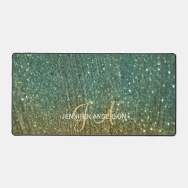 Alfrombrillas De Escritorio Elegante Monogramado Purpurina de oro inicial Mat