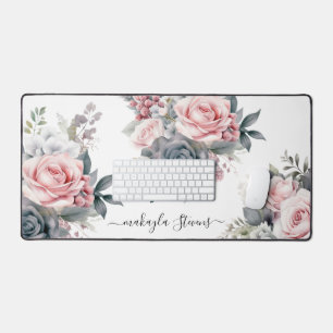 Alfrombrillas De Escritorio Elegante nombre personalizado Rosa floral