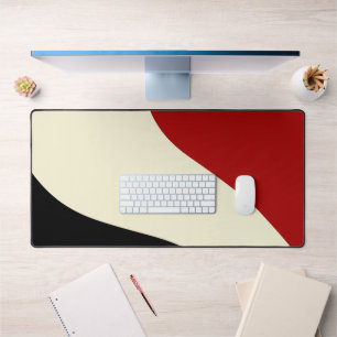 Alfrombrillas De Escritorio Elegante ola mínima en rojo, negro y crema