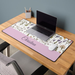 Alfrombrillas De Escritorio Elegante patrón de flor silvestre rosa púrpura con