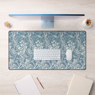 Alfrombrillas De Escritorio Elegante patrón de hoja azul y gris de Acanthus