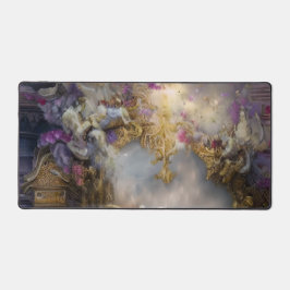 Alfrombrillas De Escritorio Elegante Puerta de Oro Celestial, Texto Dorado