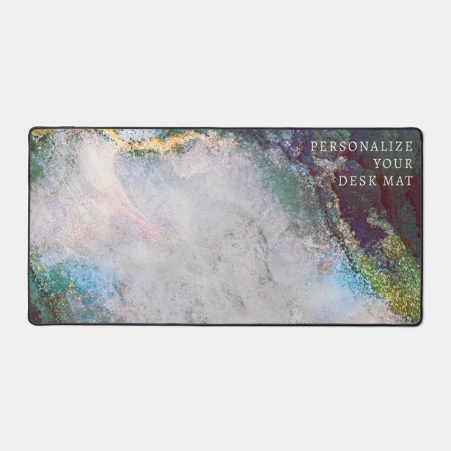 Alfrombrillas De Escritorio Elegante Purpurina de oro Jade Green Marble Person (Anverso)