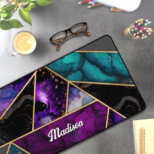 Alfrombrillas De Escritorio Elegante purpurina turquesa violeta