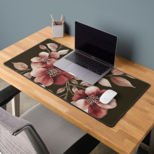 Alfrombrillas De Escritorio Elegante Ramo Floral Acuarela Burgundy