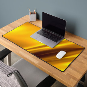 Alfrombrillas De Escritorio Elegante rayado de satén dorado
