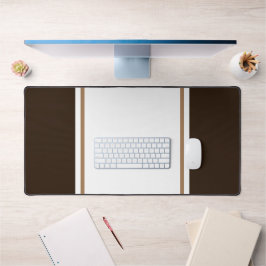 Alfrombrillas De Escritorio Elegante rayas de Carreras del borde marrón blanco