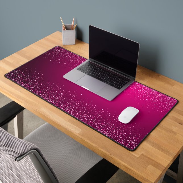 Alfrombrillas De Escritorio Elegante rosa caliente brillo de plata (Oficina 2)