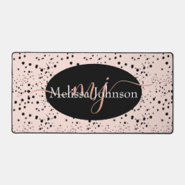 Alfrombrillas De Escritorio Elegante Rosa con letras de oro en la almohadilla 