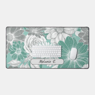 Alfrombrillas De Escritorio Elegante Sage Green Florals