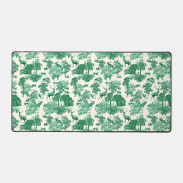 Alfrombrillas De Escritorio Elegante tela de ciervo blanco verde vintage