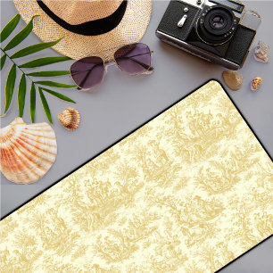 Alfrombrillas De Escritorio Elegante tela de jouy amarilla