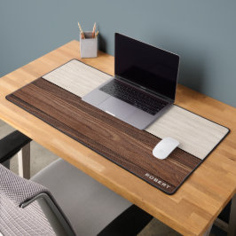 Alfrombrillas De Escritorio Elegante textura de madera marrón Monograma de est
