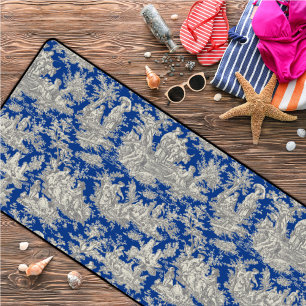 Alfrombrillas De Escritorio Elegante toile azul oscuro de jouy