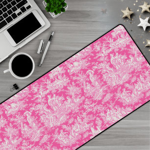 Alfrombrillas De Escritorio Elegante toile rosa caliente de jouy
