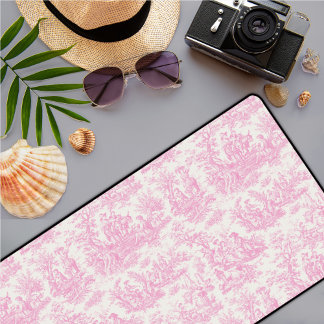 Alfrombrillas De Escritorio Elegante toile rosa de jouy