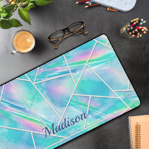 Alfrombrillas De Escritorio Elegante y elegante geométrico holográfico