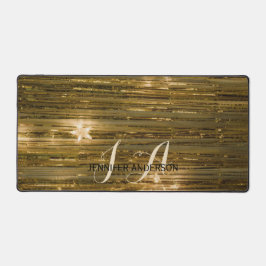 Alfrombrillas De Escritorio Elegantes estrellas doradas monogramadas iniciales