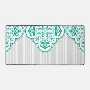 Alfrombrillas De Escritorio Emerald Green Classy Stripes Damask