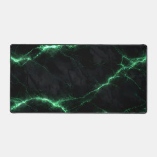 Alfrombrillas De Escritorio Emerald Green Lightning Marble Mouse Pad