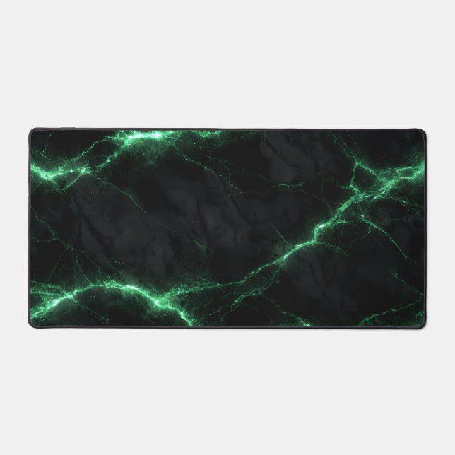 Alfrombrillas De Escritorio Emerald Green Lightning Marble Mouse Pad (Anverso)