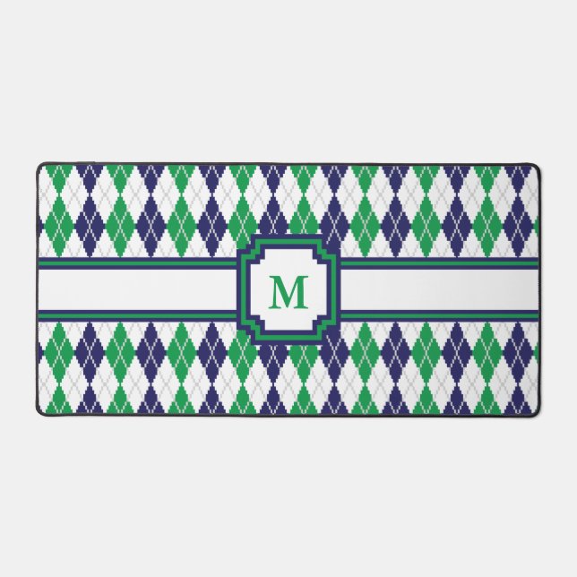 Alfrombrillas De Escritorio En el argyle verde (Anverso)