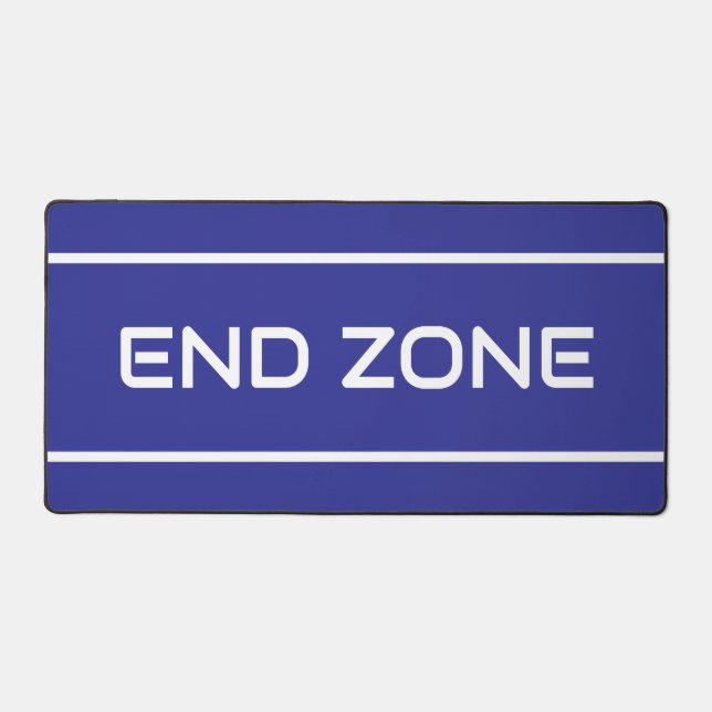 Alfrombrillas De Escritorio END ZONE Modern White Text Stripes On Deep Blue (Anverso)