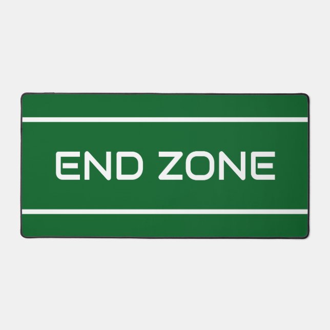 Alfrombrillas De Escritorio END ZONE Modern White Text Stripes On Deep Green (Anverso)