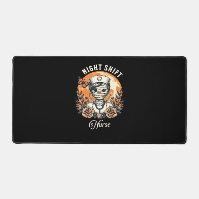 Alfrombrillas De Escritorio Enfermera de turno nocturno mamá Halloween Flora d (Anverso)