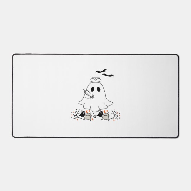 Alfrombrillas De Escritorio Enfermera Fantasma Cute Halloween Diseño Camiseta  (Anverso)
