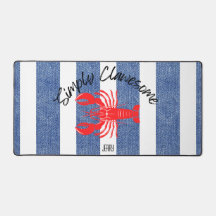 "Eres Clawesome" Red Lobster en Estampado de Denim