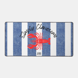 Alfrombrillas De Escritorio "Eres Clawesome" Red Lobster en Estampado de Denim