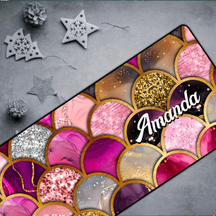 Alfrombrillas De Escritorio Escala de sirena de oro rosa caliente y suave