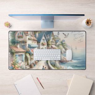Alfrombrillas De Escritorio Escape al pueblo de cottage costero pastel
