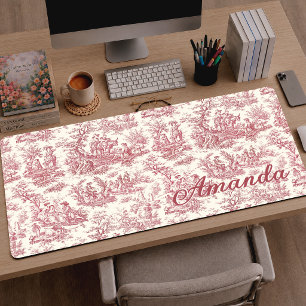Alfrombrillas De Escritorio Escena campestre elegante vintage roja toile