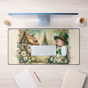 Alfrombrillas De Escritorio Escena de colcha de patchwork Cottage Leprechaun