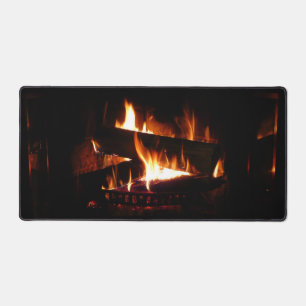 Alfrombrillas De Escritorio Escena de invierno cálido con chimenea para fotogr