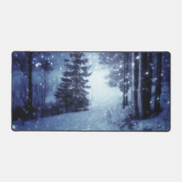 Alfrombrillas De Escritorio Escena de invierno del bosque mágico iluminado por