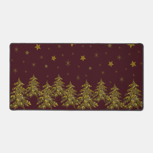 Alfrombrillas De Escritorio Espantoso árbol de Navidad dorado y estrellas en r