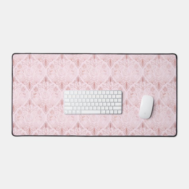 Alfrombrillas De Escritorio Espeluznante Oro Rosa y Rosa (Teclado y ratón)