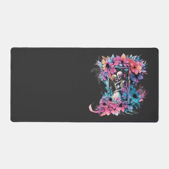 Alfrombrillas De Escritorio Esqueletos enamorados. Un ramo de flores. (Anverso)