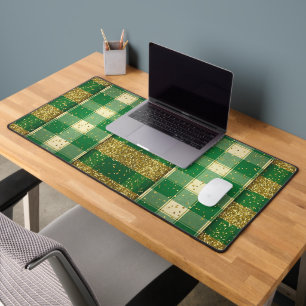 ALFROMBRILLAS DE ESCRITORIO ESTAMPADO DE CUADROS CON BRILLO DE COLOR VERDE Y D