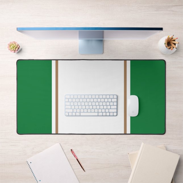 Alfrombrillas De Escritorio Estética atlética Verde Mocha Carreras franjas (Oficina 1)